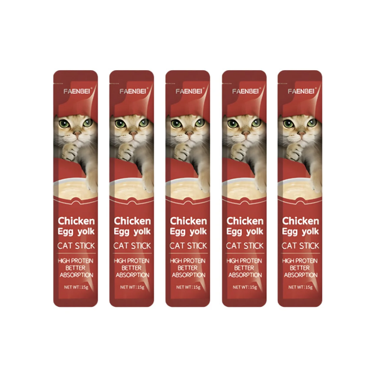 بستنی گربه فنبی مدل Creamy Sticks طعم مرغ و تخم مرغ بسته 5 عددی