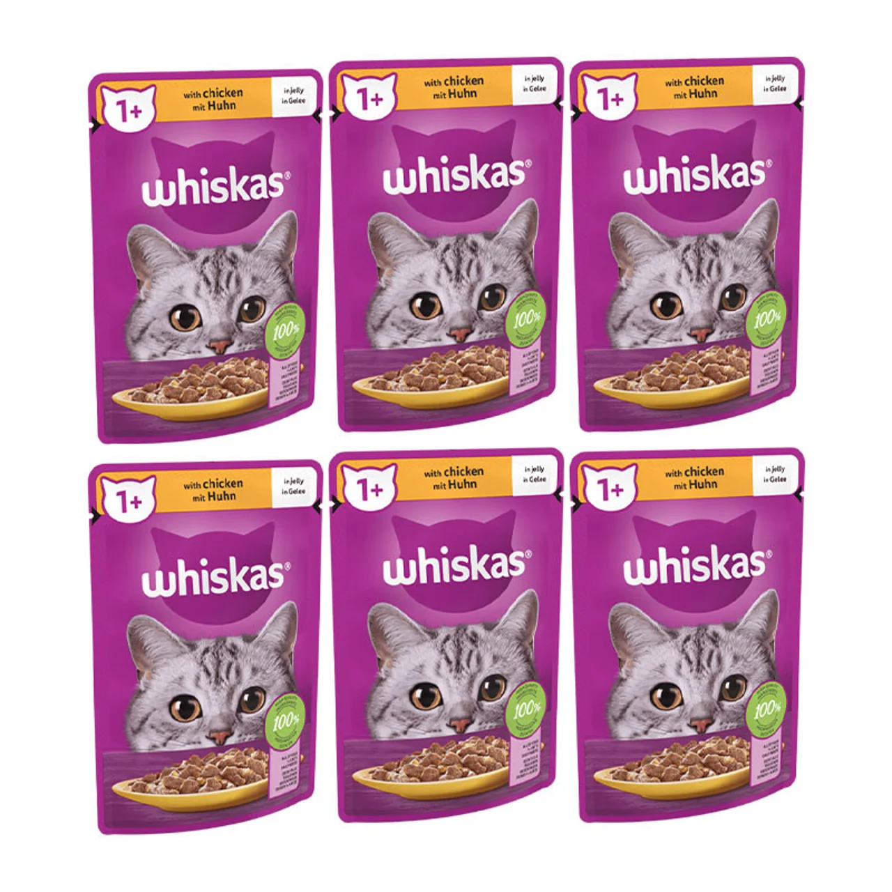 پوچ گربه ویسکاس مدل Chicken وزن 85 گرم بسته 6 عددی