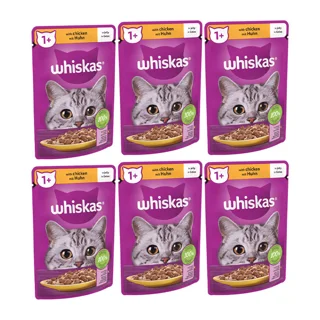پوچ گربه ویسکاس مدل Chicken وزن 85 گرم بسته 6 عددی