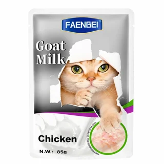 پوچ گربه بالغ فنبی مدل Goat Milk طعم مرغ وزن 85 گرم